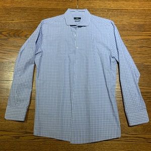 Hugo Boss Sharp Fit Blue Purple Dress Shirt 17.5